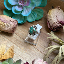 Load image into Gallery viewer, 122 - Sterling Silver Royston Turquoise Medicine Man Eye Stamped Stacking Ring by Jason Ogg
