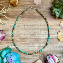 Load image into Gallery viewer, 18” Turquoise Tube Necklace – Sterling Silver &amp; Hematite