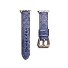 Load image into Gallery viewer, Leather Monogram Apple Watch Bands Leather Blue-YH24422
