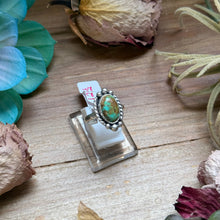 Load image into Gallery viewer, 125 - Sterling Silver Royston Turquoise Medicine Man Eye Stamped Stacking Ring by Jason Ogg