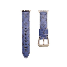 Load image into Gallery viewer, Leather Monogram Apple Watch Bands Leather Blue-YH24422