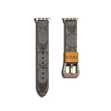 Load image into Gallery viewer, Leather Coach Apple Watch Band Black-YHK244221710