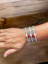 Load image into Gallery viewer, White Buffalo or Red Spiny Cuff Bracelet – Sterling Silver