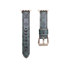 Load image into Gallery viewer, Leather Monogram Apple Watch Bands Leather Blue-YH24422
