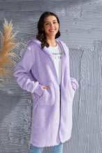 Load image into Gallery viewer, Double Take Full Size Hooded Teddy Bear Jacket with Thumbholes