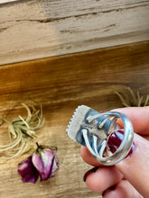 Load image into Gallery viewer, Purple Dahlia Ring – Sterling Silver – Native Made by M. Spencer – Size 8