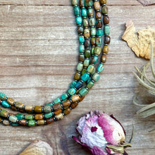 Load image into Gallery viewer, 18” Turquoise Tube Necklace – Sterling Silver &amp; Hematite