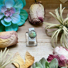 Load image into Gallery viewer, 127 - Sterling Silver Firebird Turquoise Medicine Man Eye Stamped Stacking Ring by Jason Ogg