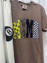 Load image into Gallery viewer, Lime Green Leopard 8 Ball Mama – Espresso Comfort Colors Tee