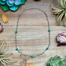 Load image into Gallery viewer, Turquoise Chain Necklace – 14" – Silver Plated