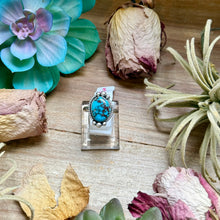 Load image into Gallery viewer, 138 - Sterling Silver Egyptian Turquoise Medicine Man Eye Stamped Stacking Ring by Jason Ogg
