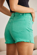 Load image into Gallery viewer, RFM Tummy Control High Waist Raw Hem Denim Shorts