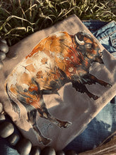 Load image into Gallery viewer, Floral Painted Buffalo (DTF Tee)