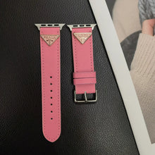 Load image into Gallery viewer, Double Triangle Monogram Label Leather Apple Watch Band