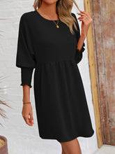 Load image into Gallery viewer, Round Neck Lantern Sleeve Mini Dress