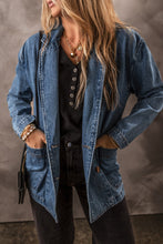 Load image into Gallery viewer, Pocketed Long Sleeve Denim Jacket