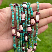 Load image into Gallery viewer, Color Pop Summer Necklace – Turquoise, Purple Spiny &amp; Pink Conch 16"