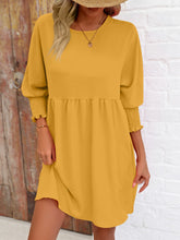 Load image into Gallery viewer, Round Neck Lantern Sleeve Mini Dress