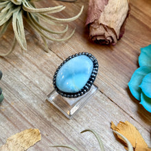 Load image into Gallery viewer, MJ Ring Oval Blue Larimar Sterling Silver