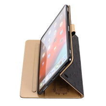 Load image into Gallery viewer, 3D Embossed Canvas Monogram Holster Apple iPad Flip Cover With Stand Function