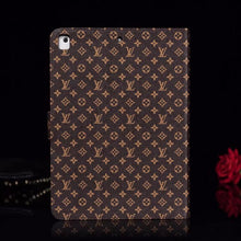 Load image into Gallery viewer, Elegant Monogram Canvas Flip Cover Apple iPad Protective Leather Case