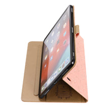 Load image into Gallery viewer, 3D Embossed Canvas Monogram Holster Apple iPad Flip Cover With Stand Function