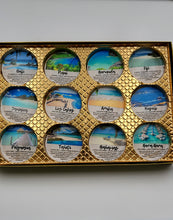 Load image into Gallery viewer, Destination Shower Steamers Gift Set with 12 Aromatherapy Shower Bombs - 100% Essential Oil Blends - fun - summery scents