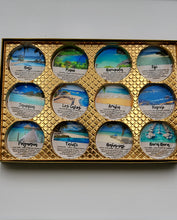Load image into Gallery viewer, Destination Shower Steamers Gift Set with 12 Aromatherapy Shower Bombs - 100% Essential Oil Blends - fun - summery scents