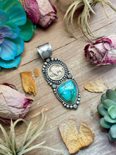 Load image into Gallery viewer, 70 - Sterling Silver Pilot Mountain Turquoise &amp; Buffalo Nickel Pendant by Shay Pfeiffer