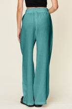 Load image into Gallery viewer, Double Take Full Size Texture Drawstring Wide Leg Pants