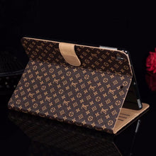 Load image into Gallery viewer, Elegant Monogram Canvas Flip Cover Apple iPad Protective Leather Case