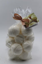 Load image into Gallery viewer, 14 bath bombs in Orange Dreamsicle fragrance, gift bag bath fizzies, great for dry skin, shea, cocoa, 7 ultra rich oils