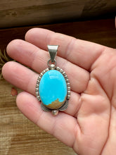 Load image into Gallery viewer, Oval Pendant - Kingman Turquoise &amp; Sterling Silver