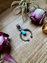 Load image into Gallery viewer, Naja Pendant with Golden Hill Turquoise – Option 2 – Sterling Silver – Native Made by KB – Fits 8mm