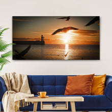 Load image into Gallery viewer, Birds On Magical Sunrise Canvas Wall Art