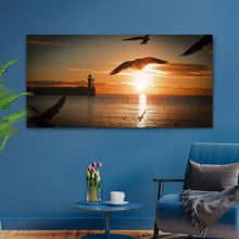 Load image into Gallery viewer, Birds On Magical Sunrise Canvas Wall Art