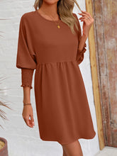 Load image into Gallery viewer, Round Neck Lantern Sleeve Mini Dress