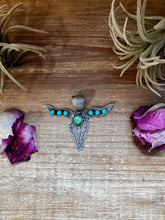 Load image into Gallery viewer, Longhorn Pendant with Gold Accent – Sterling Silver – Native Made by Leroy James