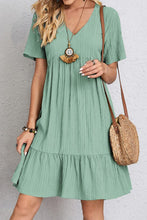 Load image into Gallery viewer, Full Size Ruched V-Neck Short Sleeve Dress