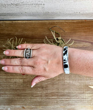 Load image into Gallery viewer, White Buffalo Cuff – Sterling Silver – SF Stamp by Steve Francisco