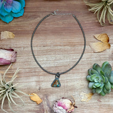Load image into Gallery viewer, FREE Sterling Silver Pearl Necklace + MJ Triangle Royston Turquoise Pendant