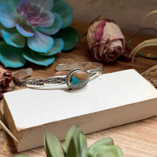 Load image into Gallery viewer, 120 Sterling Silver Easter Blue Turquoise Stamped Stacking Cuff by Jason Ogg