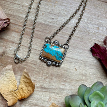 Load image into Gallery viewer, 111 - Sterling Silver Easter Blue Turquoise Bar Necklace by Jason Ogg