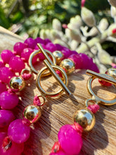 Load image into Gallery viewer, Pink Jade + 14k Gold Filled Toggle || Gemstone Necklace