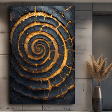 Load image into Gallery viewer, Black and Gold Spiral Wall Art