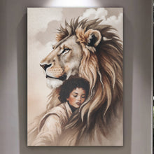 Load image into Gallery viewer, Lion And Girl Faith Wall Art