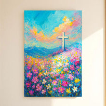 Load image into Gallery viewer, Cross Floral Field Faith Wall Art III
