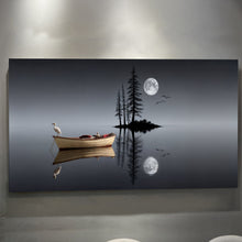 Load image into Gallery viewer, Modern Minimalist Night Lake Wall Art