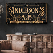 Load image into Gallery viewer, Personalized Bourbon Bar Sign III