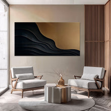 Load image into Gallery viewer, Black And Gold Minimalist Abstract X